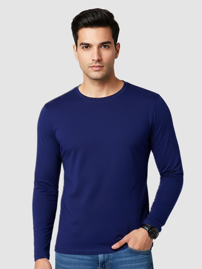 A stylish full sleeves T-shirt made from soft, breathable fabric, offering all-day comfort with a clean and versatile look for any occasion. - Image 2