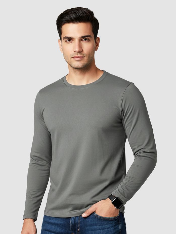 A stylish full sleeves T-shirt made from soft, breathable fabric, offering all-day comfort with a clean and versatile look for any occasion. - Image 4